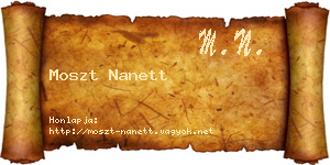 Moszt Nanett névjegykártya